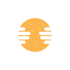 Fototapeta premium Logo hand hold burger bun with sesame seed and blank background