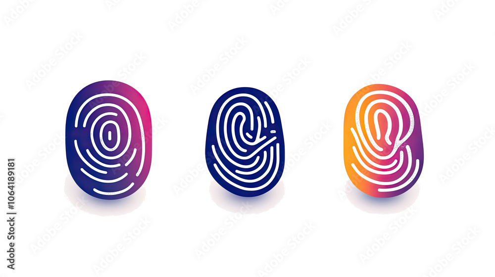 Poster minimalist fingerprint designs with unique patterns and colors generative ai