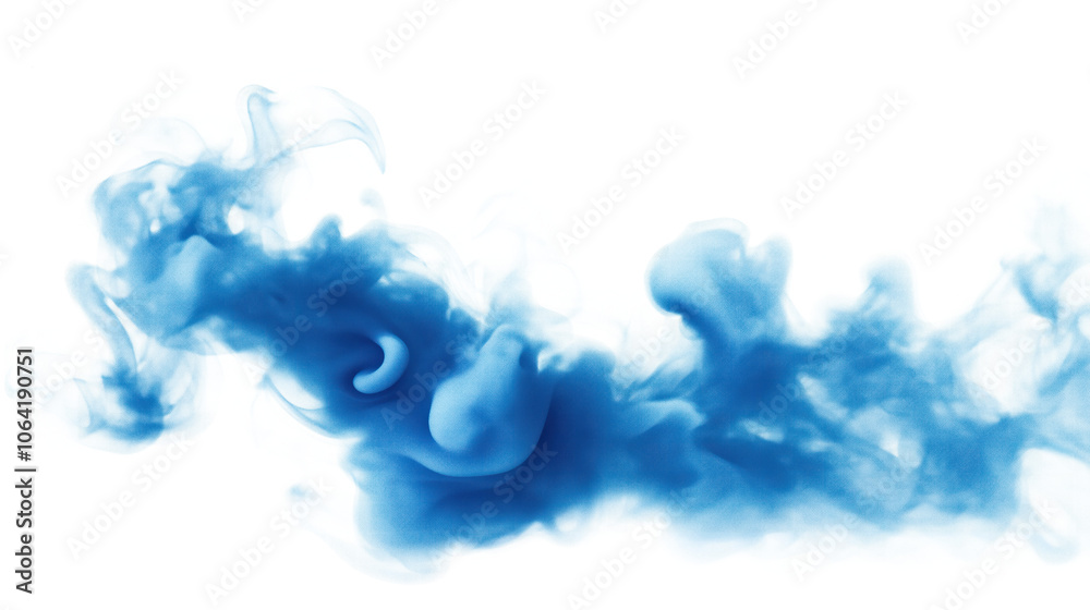 Aufkleber blue liquid flows across frame in vibrant motion. transparent background highlights dynamic movement