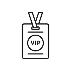 VIP neck tag icon Simple thin outline