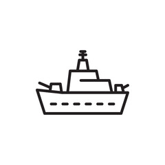 Warship icon Simple thin outline © Krupal