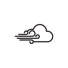 Wind clouds Icon Simple thin outline
