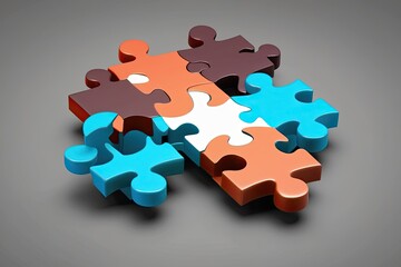 Obraz premium Innovative 3D Abstract Puzzle Design for Collaborative Problem Solving and Challenge Resolution