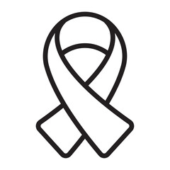 Cancer ribbon icon Simple thin outline