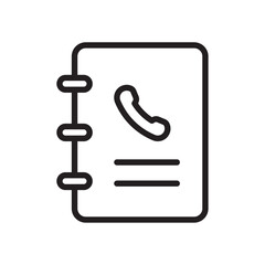 Obraz premium Contact book icon Simple thin outline