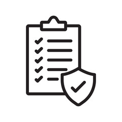 Contract coverage icon Simple thin outline