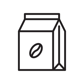 recommend clip art: Coffee paper bag icon Simple thin outline