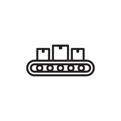 Naklejka premium Conveyor belt icon Simple thin outline