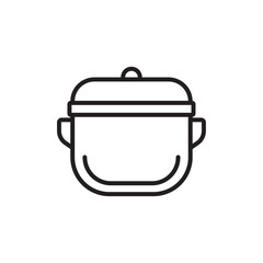 Cooking pot icon Simple thin outline