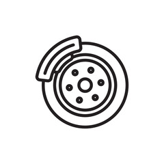 Disk brake icon Simple thin outline