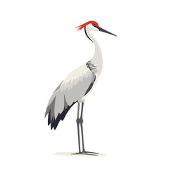 Obraz premium Crane bird or heron silhouette vector illustration.