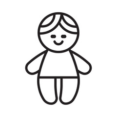 Doll icon Simple thin outline