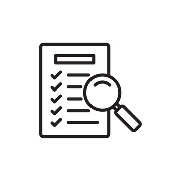 recommend clip art: Document verification icon Simple thin outline