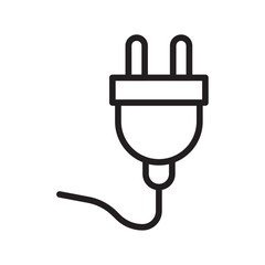 Electrical plug icon Simple thin outline