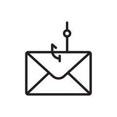 Email phishing icon Simple thin outline