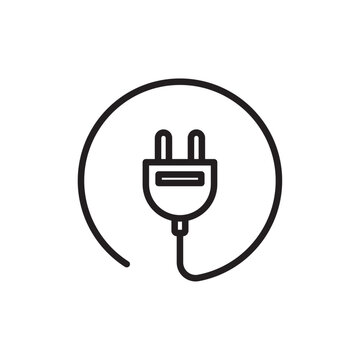 recommend clip art: Electric plug icon Simple thin outline