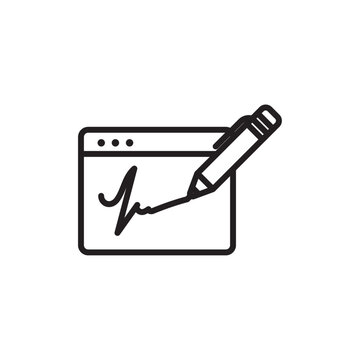 recommend clip art: Electronic signature icon Simple thin outline