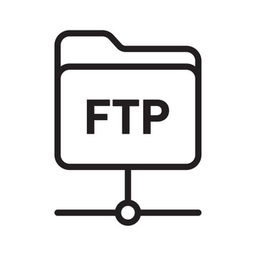 FTP icon Simple thin outline
