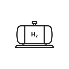 Hydrogen gas tank icon Simple thin outline