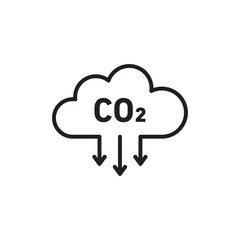 Low carbon dioxide icon Simple thin outline