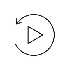 Playback icon Simple thin outline