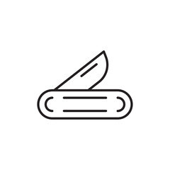 Pocket knife icon Simple thin outline