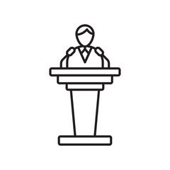 Politician speaker icon Outline flat Icon