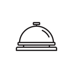 Reception bell icon Simple thin outline