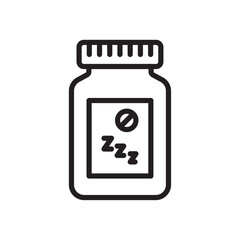 Sleeping pills icon Simple thin outline