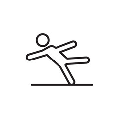 Slippery floor icon Simple thin outline
