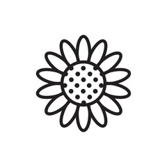 Sunflower icon Simple thin outline