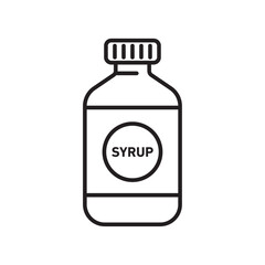 Syrup medicine bottle icon Simple thin outline