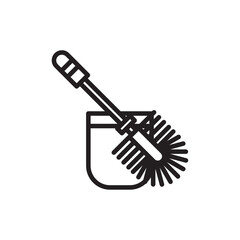 Toilet brush icon Simple thin outline