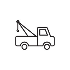 Tow truck icon Simple thin outline