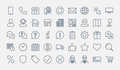 Contact Business Service Center Icon Set