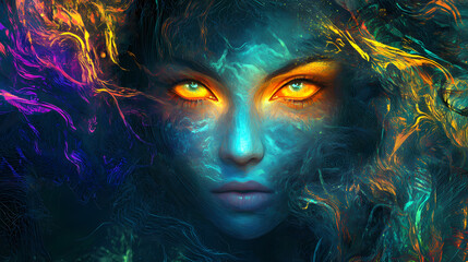 Fototapeta premium Mystical forest witch the night. sketch art for artist creativity and inspiration. generative ai. Mystical. Illustration