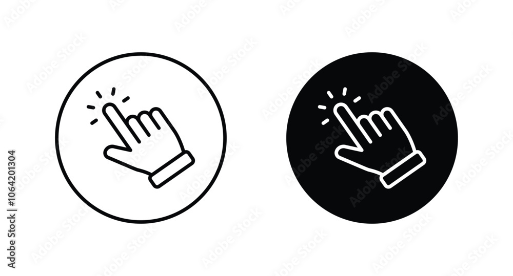 Poster hand pointer icons. pointer click icon vector