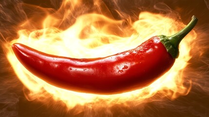 Red Hot Chili Pepper in Flames  Spicy Food  Culinary Art  Hot Sauce  Ingredients