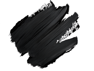 Black and white brush stroke with diagonal pattern. Two distinct lines, one black, one white, on isolated transparent background. Close-up view of bold, graphic art element. Alpha mask cut out png.