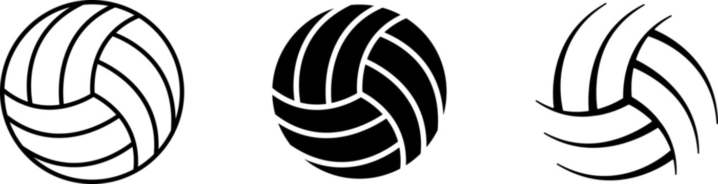 Volleyball icon silhouette. Volleyball outline graphic design isolated vector