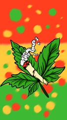 marijuana wallpaper with relaxed reggae colors