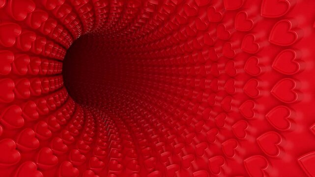 3d Heart red Tunnel 