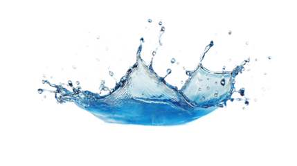 Serene blue water scene with droplet surrounded by darker blue wave in motion. Gray background provides contrast to calm water colors. Fresh, flowing, clean water droplet in clear blue liquid.