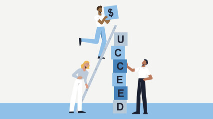 A youth excitedly stacks colorful blocks together creating a sequence of commands to direct his