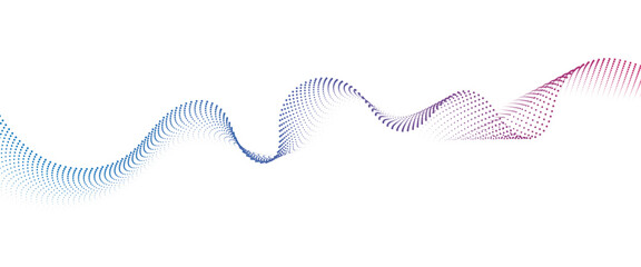Flowing Dot Wave halftone gradient pattern on transparent background	
