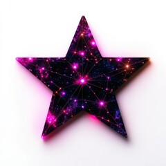 Obraz premium Star shape with a cosmic design, vibrant colors, on a white isolated background.