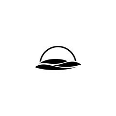 Fototapeta premium Sea or ocean logo in abstract black water waves on white background