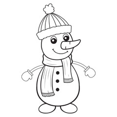 Snowman christmas winter clip art design on plain white transparent isolated background for card, shirt, hoodie, sweatshirt, apparel, card, tag, mug, icon, poster or badge