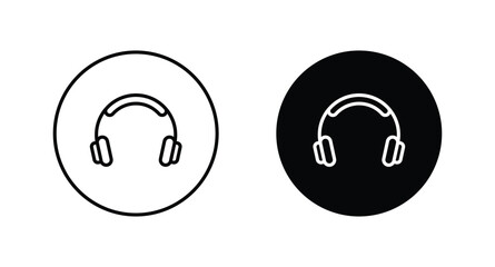 Headphones icon set. Customer support symbol vector	