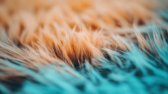 Closeup macro shot of a captivating abstract fluffy feather texture with a natural background The image showcases the intricate and mesmerizing patterns fibers and softness of the furry downy